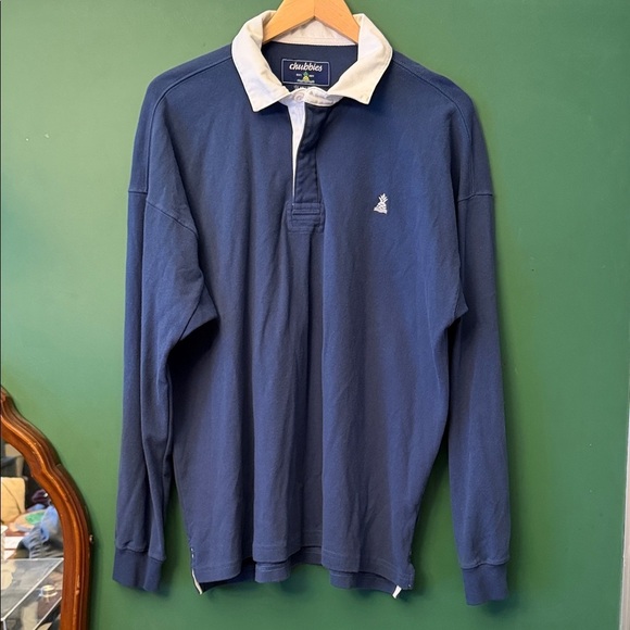 chubbies Other - Chubbies The Do Me A Solid Mens L Legacy Rugby Navy Polo Coastal Beach